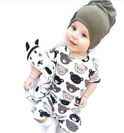 Cute Infant Baby Rompers Boy Clothes Baby Bodysuit summer bear Babies Newborn Cotton Short Sleeve kids Infant Bebe Boy Girl Clothe4273538