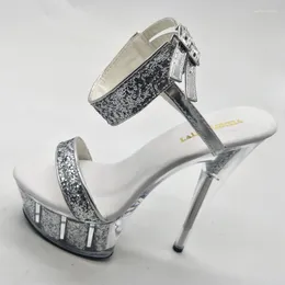 Dance Shoes LAIJIANJINXIA PU Sexy Exotic Pole Dancing Summer Women Sandals 15CM High Heels Buckle Strap Size 34-46 H279