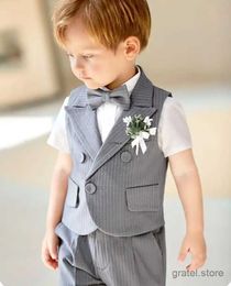 Suits Boys Summer Photograph Suit Kids Birthday Party Dress Childrens Day Performance Tuxedo Costume Baby Formal Wedding Evening Suit