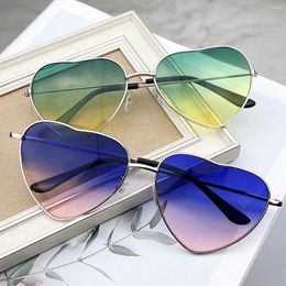 Sunglasses Outdoor Heart Rimless For Women Shaped Glasses Trendy Transparent Candy Colour Eyewear Party Favour