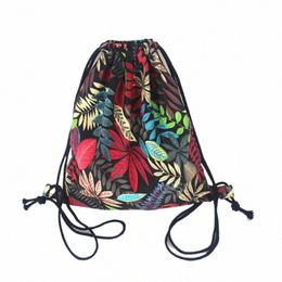 fi Gym Drawstring Travel Shoulder Bags Backpack Canvas Draw String Bucket Bag B89o#