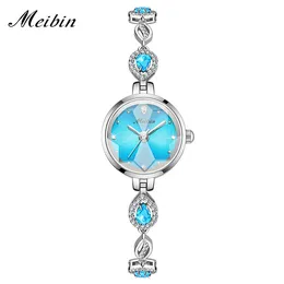 Womens fashion womens bracelet watch Light luxury diamond round quartz watch selling womens watches