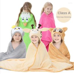 Towel Children's Bathrobes Quick-Drying Super Soft Absorbent Baby Coral Fleece Wearable Cloak Cover Blanket Bath