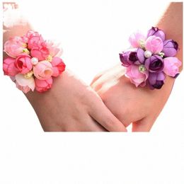 wrist Corsage Bridesmaid Sisters Hand Rose Frs Artificial Bride For Wedding Dancing Party Decor Bridal Prom Accories G7Lw#