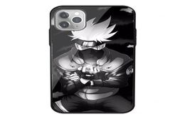 Tempered Glass Case Soft Bumper Hard Funda Case For iPhone 11 Pro XS Max 7 8 Plus 6 6S Plus 5S 5 Back Cover Print Naruto kakashi P3014856