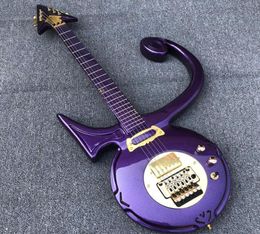 Diamond Series Prince Love Symbol Metallic Purple 2 Electric Guitar Floyd Rose Tremolo Gold Symbol Inlay Dream Guitar By Jerry A6531764
