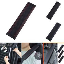 2024 Auto PU Leather Safety Belt Shoulder Cover Breathable Protection Seat Belt Pads Cushion Neck Mats Car Interior Accessories