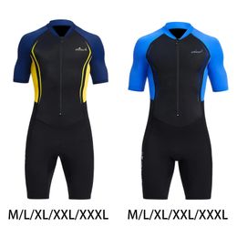 Mens Shorty Wetsuit 15mm Sun Protective Full Body Diving Suit Swimming pool Scuba Snorkelling 240407