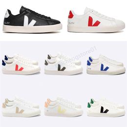 2024 Summer Hot French Brazil Green Low-carbon Life V Organic Cotton Flats Platform Sneakers Women Casual Classic White Designer Shoes Mens Loafers 36-45 b4