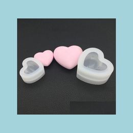 Molds Sile Resin Mold 3D Heart Transparent Flexiable Reusable Ornaments Soap Mod Clay 8Cm Drop Delivery Jewelry Tools Equipme Dhgarden Dhtpe