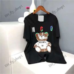 Designer T-shirt Mens Womens Moschi Summer Luxury Brands New Tees Cartoon Teddy Bear Cotton Round Neck for Outdoor Leisure Couple Clothing Tops Shirt Moschinno 39