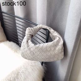 BottegVenetas Knotted Jodie Handbag Italy Bag Cowhide Woven Bag Women's White Bag Women's Summer Bag Wrinkled Cloud Bag