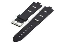 Watchband 22mm 24mm Men Women Watch Band Black Diving Silicone Rubber Strap Stainless Steel Silver Pin Buckle for DIAGONO196R5116671