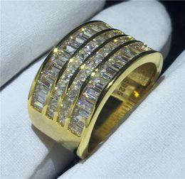 Luxury ring setting 5A Cz Stone Yellow Gold Filled Engagement wedding band ring for women Bridal Fine Jewelry1696993