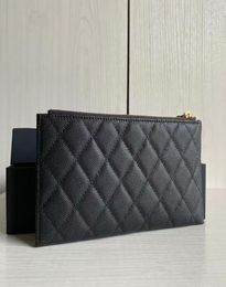 wallet Classic man women lambskin real leather Wallet top quality designer Clutch feminine man casual purse caviar Long Wallet9701303