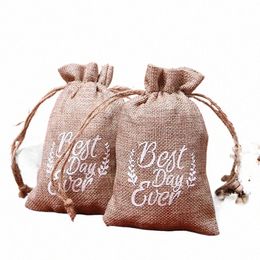 1pc Jute Linen Fabric Drawstring Storage Bag Jewelry Organizer Coin Purse Envirmental Gift Bag Holder 11gh#