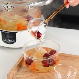 Spoons 1pc Kitchen Bar Borosilicate Glass Spoon With Long Handle Transparent Heat Resistant Sauce Soup Spout Dessert