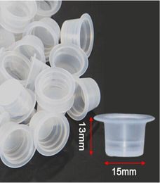 1000Pcs 15mm Large Size Clear White Tattoo Ink Cups For Permanent Makeup Caps Supply9872507