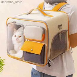 Cat Carriers Crates Houses Foldable Backpack for Small Dos Breathable Double Layer Hih-density EVA Portable Cats Travelin Carrier Ba Pet Crossbody Ba L49