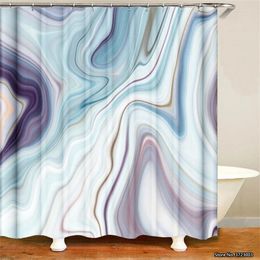 Shower Curtains 3d Digital Printing Curtain Modern Water Corrugated Marble Waterproof And Mildew Proof Non-slip Bath Mat