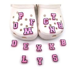 Fashion Shoe Halloween Charms Decoration shoes charm Buckle Pins Buttons Pink English capital letters number kids party4206243