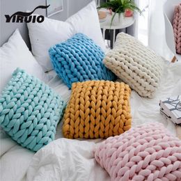 Pillow YIRUIO Luxury Handmade Fluffy Throw Cotton Nordic Decorative Sofa Chair Couch Bed Seat Back Soft S