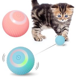 Interactive Cat Toys Ball LED Lights Pet Ball Toy Automatic Moving Rolling Ball with USB Rechargeable Pet Exercise Chase Toy Ball for Kitten Dog Playing