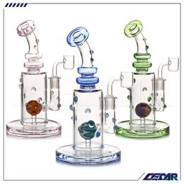 Neues Design 8,3 Zoll Perücken WAG Glaswasserrohr gemischte Farben Shisha Pipes Bubbler Recycler Bong Oil Dab Rig mit 14mm Quarzknalzen