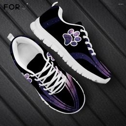 Casual Shoes FORUDESIGNS Cute Cartoon Galaxy Dog Love Heart Print Women Spring/Autumn Mesh Sneakers Breathable Ladies