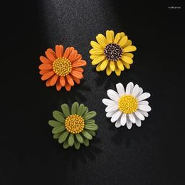 Brooches Colorful Daisy Brooch Enamel Dripping Oil Acrylic Flower Pin Hat Bag Scarf Dress Suit Lapel Clothing Accessories