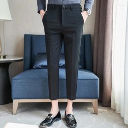 Men's Suits Winter Slim Suit Pants Trend Business Casual Drooping Feet Nine Straight Trousers 5573