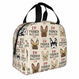 hot Sale French Bulldog Lunch Bag For Men Women Portable Warm Cooler Insulated Lunch Box For Work School Picnic Food Tote Bags k2hK#