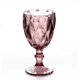 Wine Glasses European Creative Glass Water Cups Transparent Vintage Relief Red Mug Retro Engraving Embossed Juice Champagne Goblets