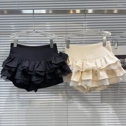 Skirts PREPOMP 2024 Summer Arrival Multi Layer Lace Short Mini Pleated Skirt Women GP849