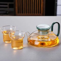 Wine Glasses Tea Coffee Pot Stained Glass Filter Teapot Water Separation Simple Maker Household