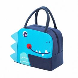 carto Lunch Tote Bag with Cute Design Perfect for Students and Office Workers R79U#