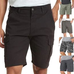 Plus Size S5XL Men Cargo Shorts Fashion Casual Summer Multi Pocket Army Military Outdoor Knee Length Short Jogger Pants 240416