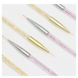 3Pcs Specialty Acrylic French Stripe Nail Art Liner Brush Set 3D Tips Manicure Ultra-thin Line Drawing Pen UV Gel Brushes Tools