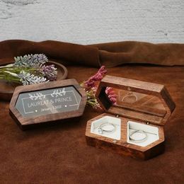 Bottles Customised Ring Box Jewellery Storage Engagement Wedding Ceremony Proposal Rustic Gift For Girl Walnut Wood