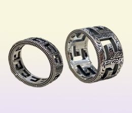 2022 Fashion Band Rings Vintage Great Wall Pattern Designer Trendy 925 Silver Ring for Women Wedding Rings Men Jewelry3731796