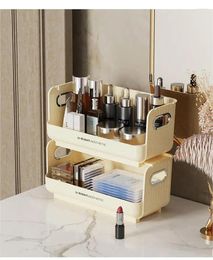 Storage Boxes Cosmetic Organiser Household Dust Large Capacity With Handle Desktop Dresser Lipstick Skin Care Mask Stackable Organising