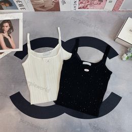Sequin Knitted Vest For Women Tanks Street Camis Sleeveless Summer Tank Tops