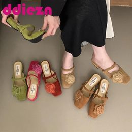 Slippers Flower Beach Outside Footwear Slides Women Mules Shoes For Fashion Female In Ladies Sandals