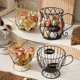 1pc Coffee Pod Capsule Holder Chrome Plating Hollow Out Display Rack Stand Home Cafe Snacks Candy Metal Storage Organizer Shelve 240416