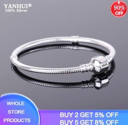 Mit Zertifikat 100 Original 925 Sterling Silber Original -Charmarmband mit Frauen DIY Perlen Charms Bracelet Bangle LJ2010201458505