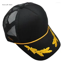 Ball Caps Eye Catching Leaf Embroidery Baseball Adjust Hat Size Mesh For Adult XXFD