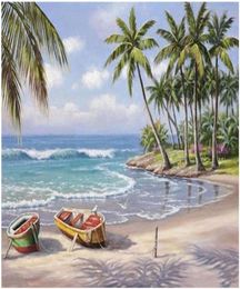 DIY Painting By Numbers Kits Paint Adult Hand Painted Oil PaintBeach coconut tree 16 x20 304g1948832