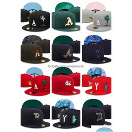 Ball Caps Fitted Hats Unisex Adjustable Basketball Snapbacks All Team Logo Letter Flat Outdoor Sports Embroidery Casquette Closed Be Dhspq