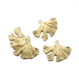 Charms 10Pcs Brass Pendant Ginkgo Biloba Leaf For Earring Jewelry Making Diy Necklace Keychain Findings Accessories