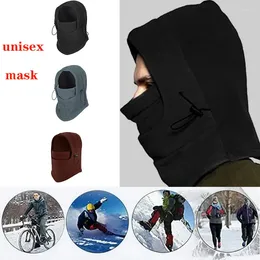 Berets Fashion Warm Cap Winter Men Women Hats Waterproof Thermal Fleece Balaclava Hat Hooded Neck Warmer Hiking Scarves